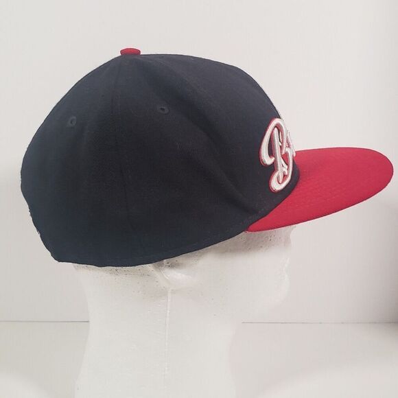 New Era MLB Atlanta Braves Fitted Baseball Tomahawk Hat Cap 7 3/8 Wool Navy Red - Picture 6 of 13